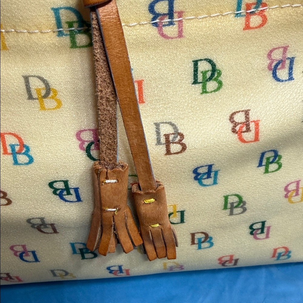 Dooney & Bourke Yellow Multicolor Tote with tassel - Picture 4 of 11